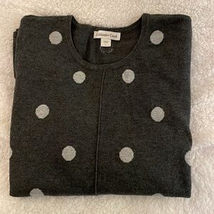 Coldwater Creek charcoal  red neck sweater